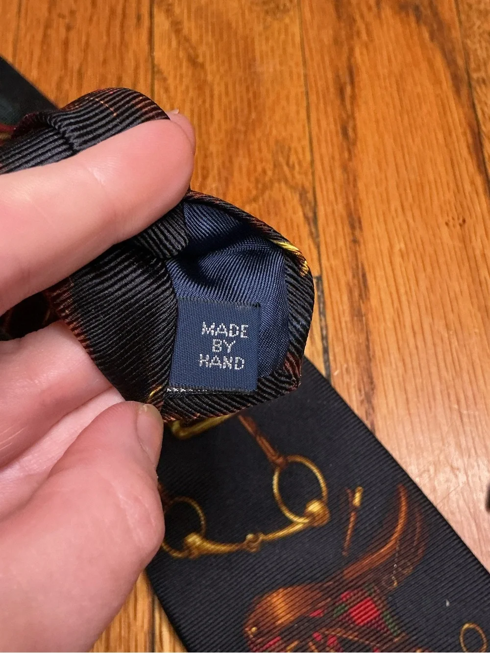 Vintage Polo by Ralph Lauren Equestrian Silk Tie Riding Saddle Horse Plaid